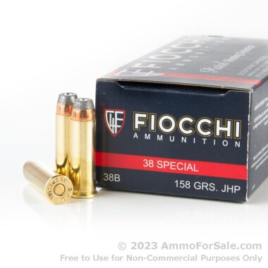 50 Rounds of 158gr JHP .38 Spl Ammo by Fiocchi