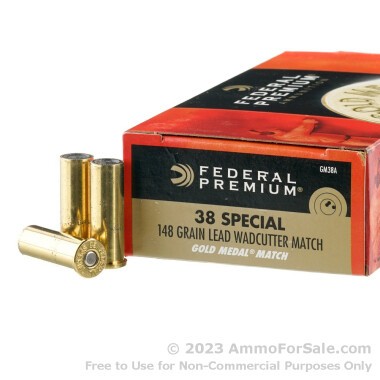 1000 Rounds of 148gr Lead Wadcutter .38 Spl Ammo by Federal