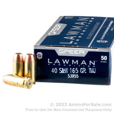 50 Rounds of 165gr TMJ .40 S&W Ammo by Speer Lawman