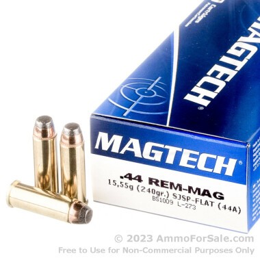 50 Rounds of 240gr SJSP .44 Mag Ammo by Magtech