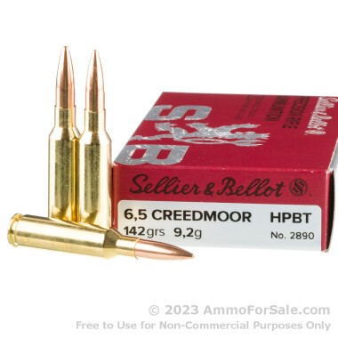 20 Rounds of 142gr HPBT 6.5 Creedmoor Ammo by Sellier & Bellot