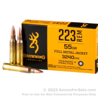 1000 Rounds of 55gr FMJ .223 Ammo by Browning