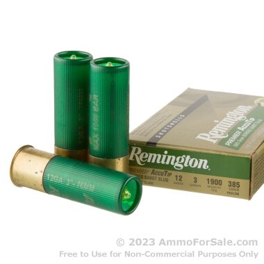5 Rounds of 385gr Sabot Slug 12ga Ammo by Remington