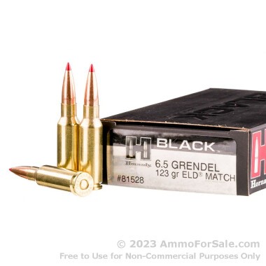 200 Rounds of 123gr ELD Match 6.5mm Grendel Ammo by Hornady