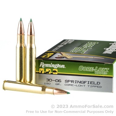 200 Rounds of 150gr Polymer Tipped 30-06 Springfield Ammo by Remington