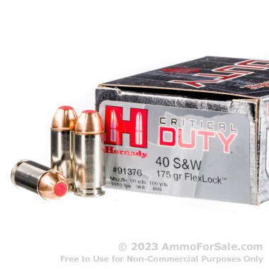 200 Rounds of 175gr JHP .40 S&W Ammo by Hornady