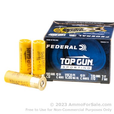 250 Rounds of 7/8 ounce #7.5 shot 12ga Ammo by Federal