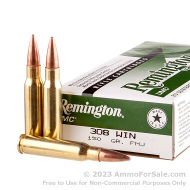 20 Rounds of 150gr MC .308 Win Ammo by Remington UMC