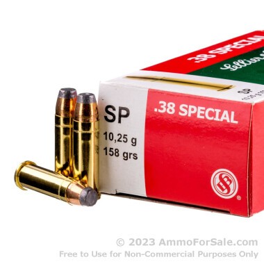 50 Rounds of 158gr SJSP .38 Spl Ammo by Sellier & Bellot