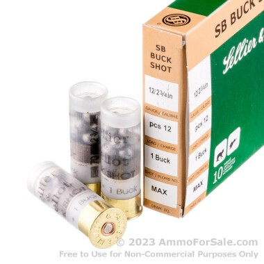 250 Rounds of 1 1/8 ounce #1 Buck 12ga Ammo by Sellier & Bellot