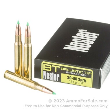 20 Rounds of 125gr Ballistic Tip 30-06 Springfield Ammo by Nosler