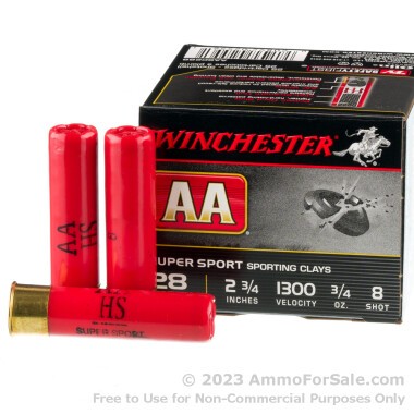 250 Rounds of 3/4 ounce #8 shot 28ga Ammo by Winchester