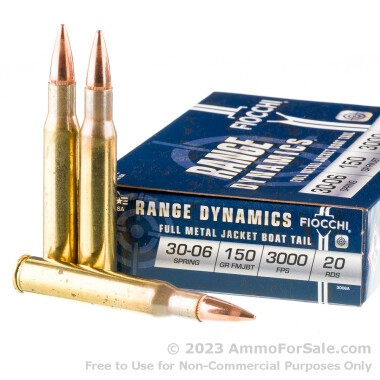 200 Rounds of 150gr FMJ 30-06 Springfield Ammo by Fiocchi
