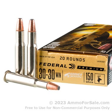 200 Rounds of 150gr Bonded SP 30-30 Win Ammo by Federal HammerDown