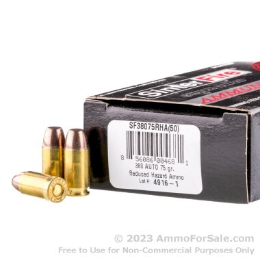 50 Rounds of 75gr Frangible .380 ACP Ammo by SinterFire RHA