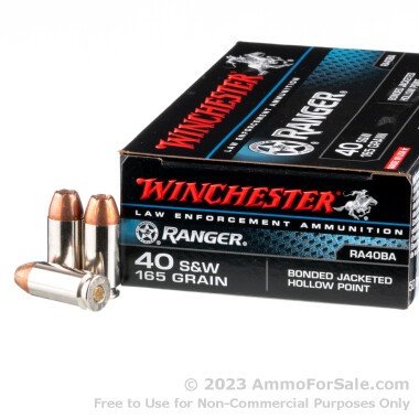 50 Rounds of 165gr Bonded JHP .40 S&W Ammo by Winchester - Law Enforcement Trade-In