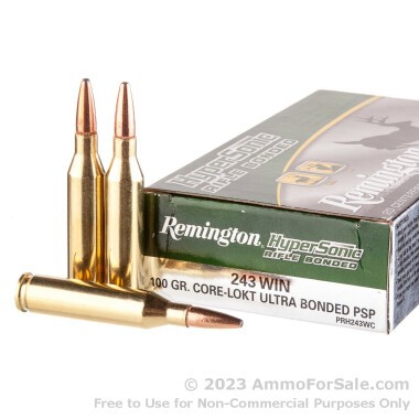 20 Rounds of 100gr CLP-SP .243 Win Ammo by Remington HyperSonic Bonded