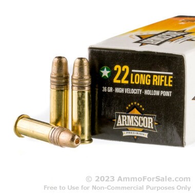 5000 Rounds of 36gr HP .22 LR Ammo by Armscor