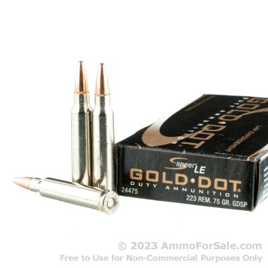 500 Rounds of 75gr SP 223 Rem Ammo by Speer