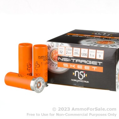 250 Rounds of 1 1/8 ounce #9 shot 12ga Ammo by NobelSport 1,200 fps