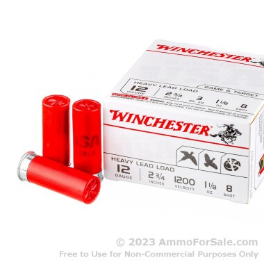 100 Rounds of 1 1/8 ounce #8 shot 12ga Ammo by Winchester