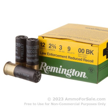 25 Rounds of 00 Buck 12ga Ammo by Remington Low Recoil