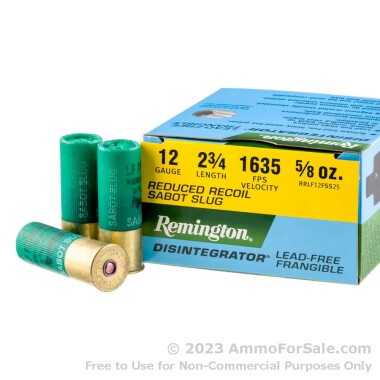 25 Rounds of Frangible Reduced Recoil Sabot Slug 12ga Ammo by Remington Defense