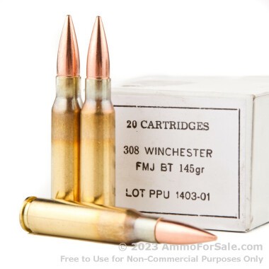 500  Rounds of 145gr FMJBT .308 Win Ammo by Prvi Partizan