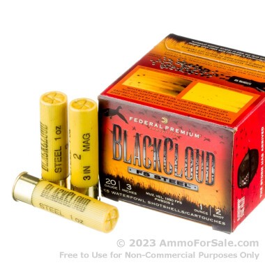 25 Rounds of 3" 1 ounce #2 Shot 20ga Ammo by Federal BlackCloud