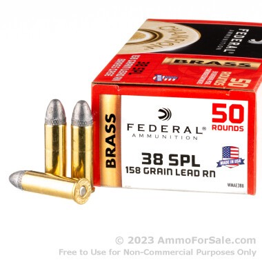 50 Rounds of 158gr LRN .38 Spl Ammo by Federal Champion