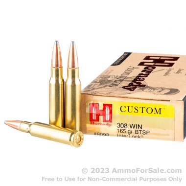 20 Rounds of 165gr SP .308 Win Ammo by Hornady