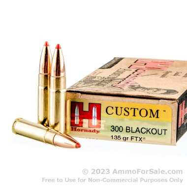 200 Rounds of 135gr FTX 300 AAC Blackout Ammo by Hornady