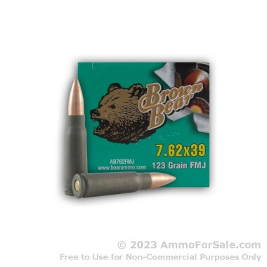 700 Rounds of 123gr FMJ 7.62x39mm Ammo by Brown Bear in Metal Container