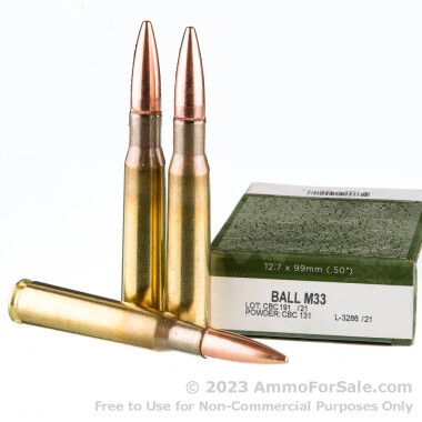 100 Rounds of 624gr FMJ .50 BMG Ammo by Magtech
