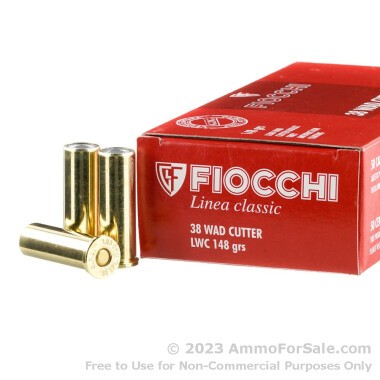 50 Rounds of 148gr Lead Wadcutter .38 Spl Ammo by Fiocchi