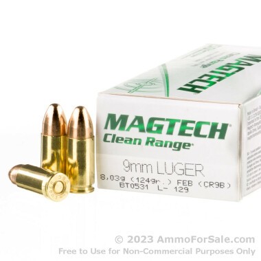 50 Rounds of 124gr FEB 9mm Ammo by Magtech Clean Range