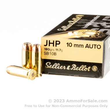 50 Rounds of 180gr JHP 10mm Ammo by Sellier & Bellot
