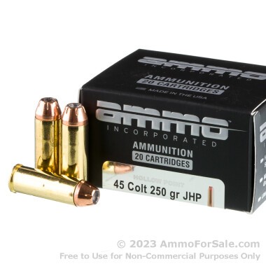20 Rounds of 250gr JHP .45 Long-Colt Ammo by Ammo Inc.