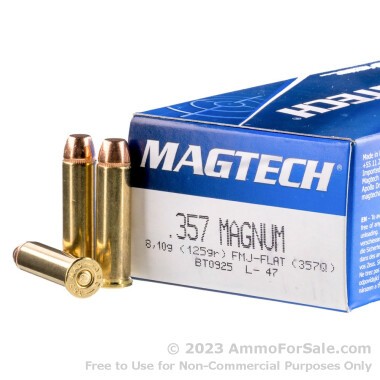 50 Rounds of 125gr FMJ FN .357 Mag Ammo by Magtech