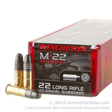 100 Rounds of 45gr RN .22 LR Ammo by Winchester M-22 Subsonic