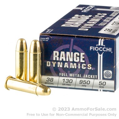 1000 Rounds of 130gr FMJ .38 Spl Ammo by Fiocchi