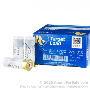250 Rounds of 7/8 ounce #7.5 Shot 12ga Ammo by Rio