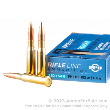 500  Rounds of 182gr FMJBT 7.62x54r Ammo by Prvi Partizan