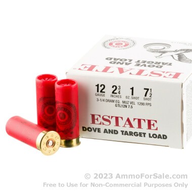 250 Rounds of 1 ounce #7 1/2 shot 12ga Ammo by Estate Cartridge