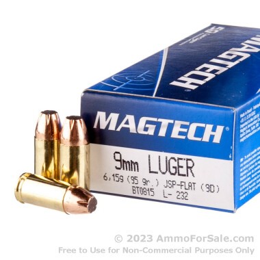 50 Rounds of 95gr JSP 9mm Ammo by Magtech