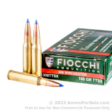 20 Rounds of 168gr TTSX .308 Win Ammo by Fiocchi