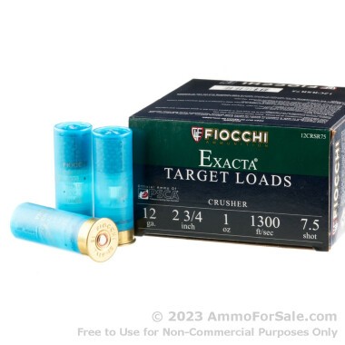 250 Rounds of 1 ounce #7 1/2 shot 12ga Ammo by Fiocchi Crusher