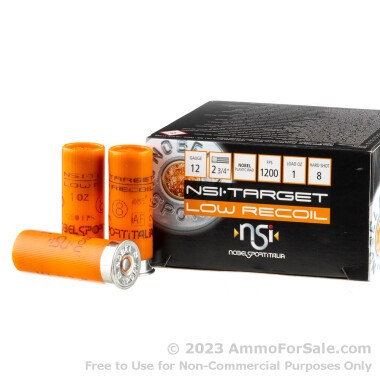 25 Rounds of 1 ounce #8 shot 12ga Ammo by NobelSport