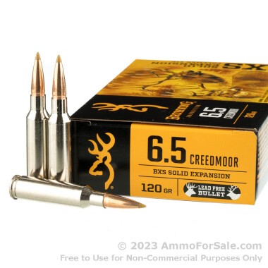 20 Rounds of 120gr Solid Expansion 6.5 Creedmoor Ammo by Browning