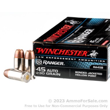 50 Rounds of 230gr JHP .45 ACP Ammo by Winchester Ranger